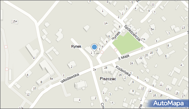 Piszczac, Rynek, 1a, mapa Piszczac