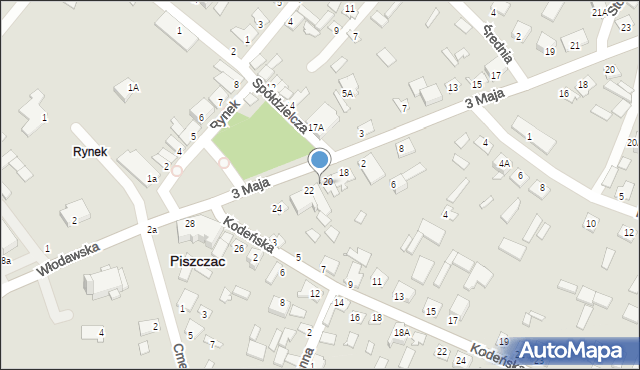 Piszczac, Rynek, 21, mapa Piszczac