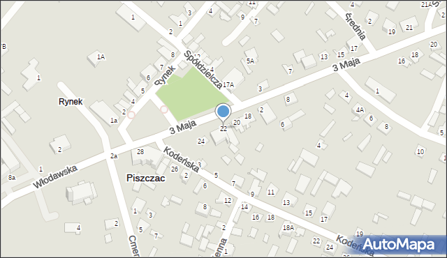 Piszczac, Rynek, 22, mapa Piszczac