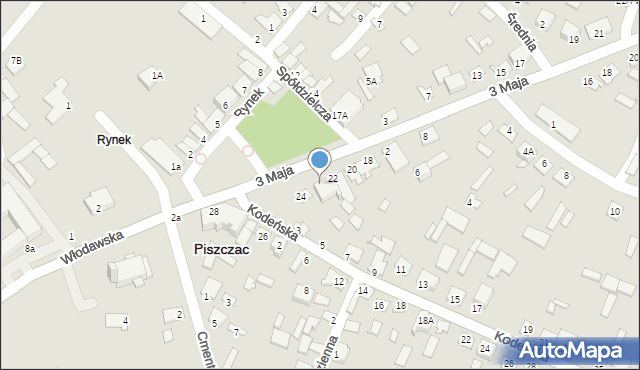 Piszczac, Rynek, 23, mapa Piszczac