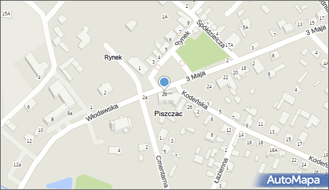 Piszczac, Rynek, 28, mapa Piszczac