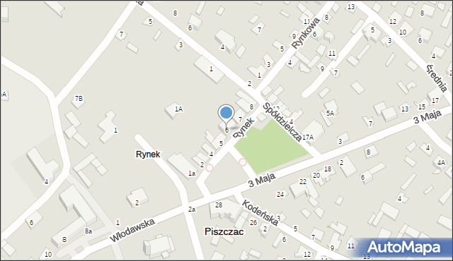 Piszczac, Rynek, 6, mapa Piszczac