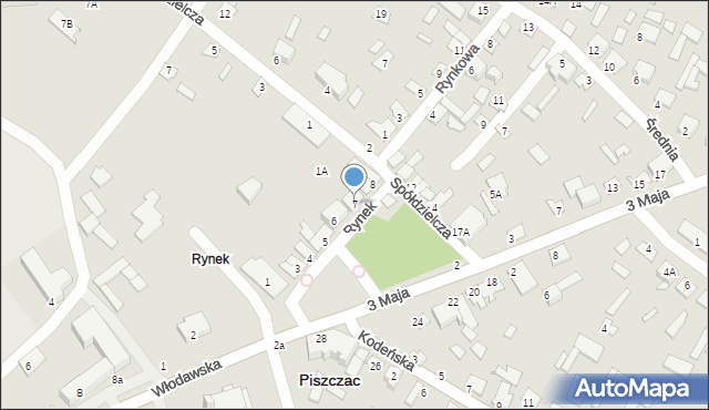 Piszczac, Rynek, 7, mapa Piszczac