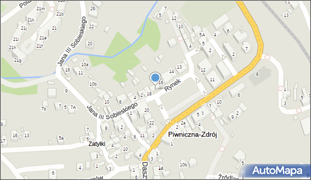 Piwniczna-Zdrój, Rynek, 17, mapa Piwniczna-Zdrój