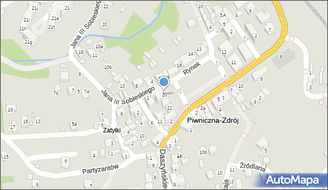 Piwniczna-Zdrój, Rynek, 20, mapa Piwniczna-Zdrój