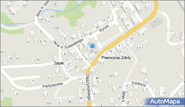 Piwniczna-Zdrój, Rynek, 23, mapa Piwniczna-Zdrój