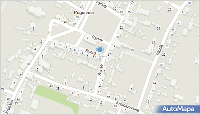 Pogorzela, Rynek, 11, mapa Pogorzela