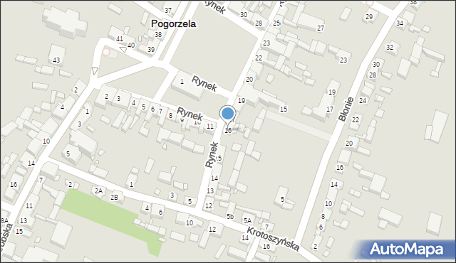 Pogorzela, Rynek, 16, mapa Pogorzela