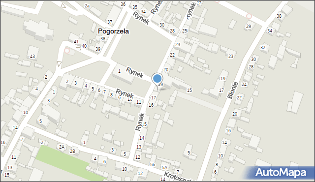 Pogorzela, Rynek, 18, mapa Pogorzela