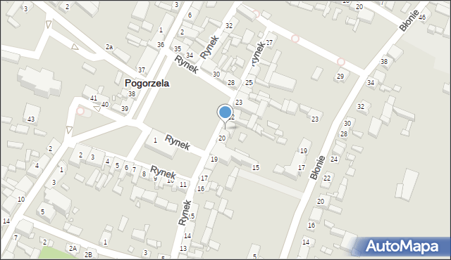 Pogorzela, Rynek, 21, mapa Pogorzela