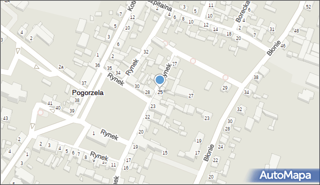 Pogorzela, Rynek, 25, mapa Pogorzela