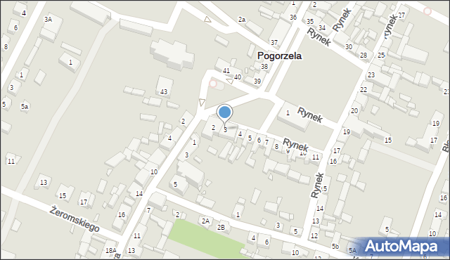 Pogorzela, Rynek, 3, mapa Pogorzela