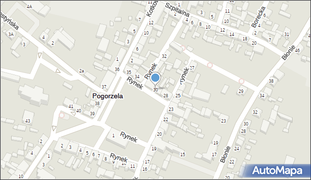 Pogorzela, Rynek, 30, mapa Pogorzela