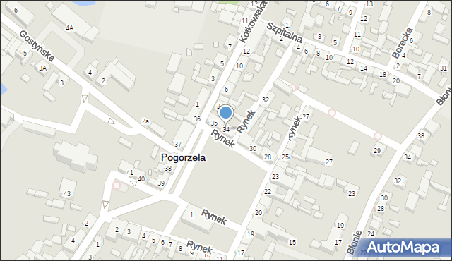 Pogorzela, Rynek, 34, mapa Pogorzela