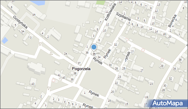 Pogorzela, Rynek, 35, mapa Pogorzela