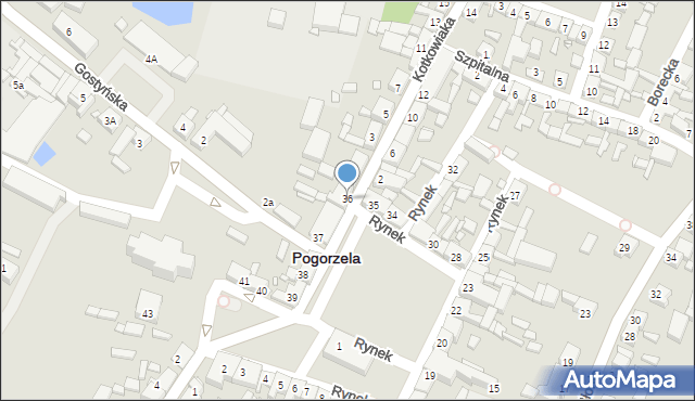 Pogorzela, Rynek, 36, mapa Pogorzela