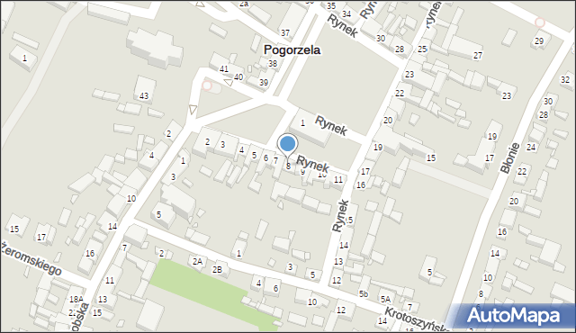 Pogorzela, Rynek, 8, mapa Pogorzela