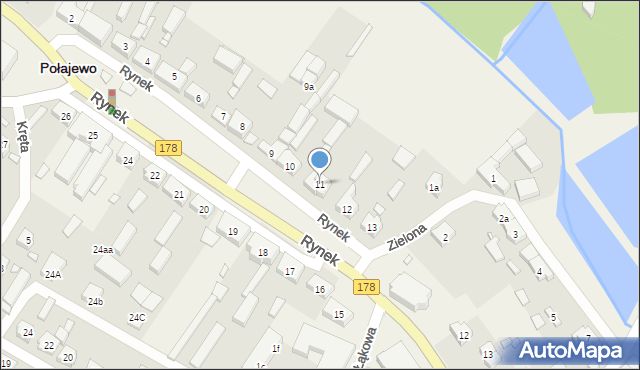 Połajewo, Rynek, 11, mapa Połajewo