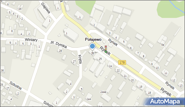 Połajewo, Rynek, 26, mapa Połajewo