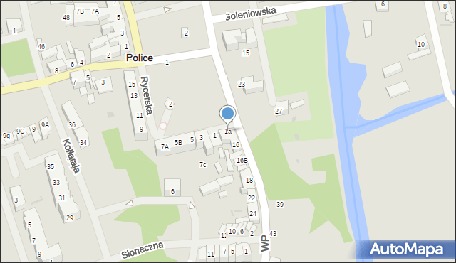 Police, Rycerska, 1a, mapa Police