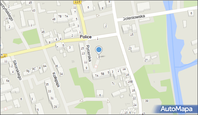 Police, Rycerska, 2, mapa Police