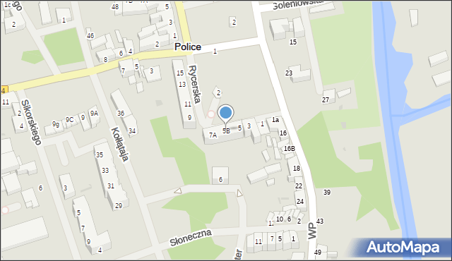 Police, Rycerska, 5B, mapa Police