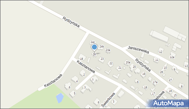 Poniec, Rydzyńska, 24, mapa Poniec