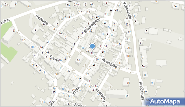 Poniec, Rynek, 14, mapa Poniec