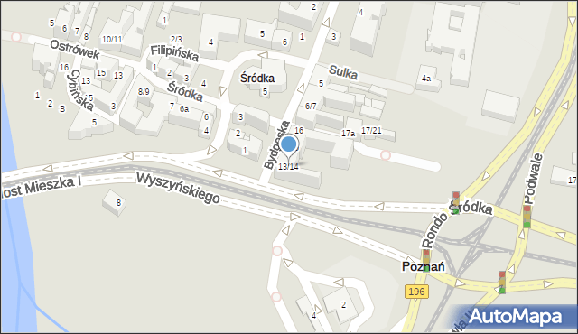 Poznań, Rynek Śródecki, 13/14, mapa Poznania