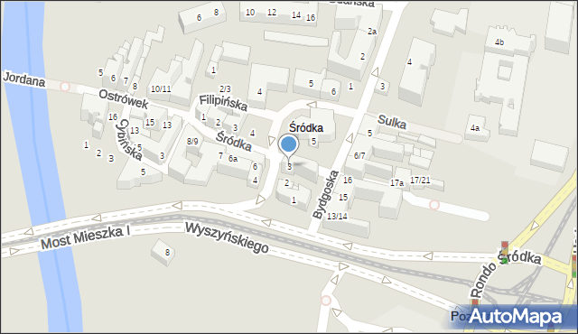 Poznań, Rynek Śródecki, 3, mapa Poznania