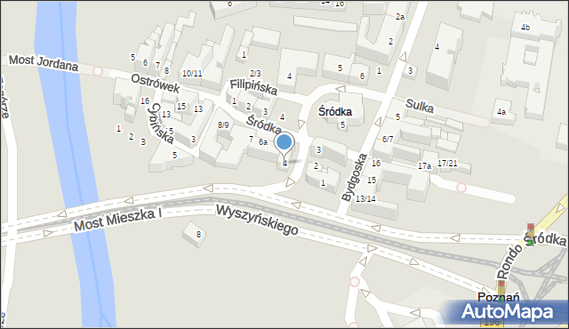Poznań, Rynek Śródecki, 4, mapa Poznania