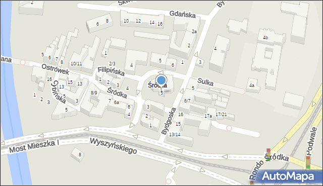 Poznań, Rynek Śródecki, 5, mapa Poznania