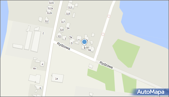 Poznań, Rydzowa, 9, mapa Poznania