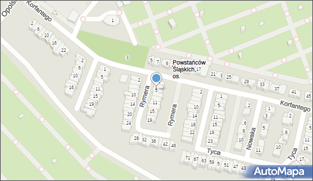 Poznań, Rymera Józefa, 5, mapa Poznania