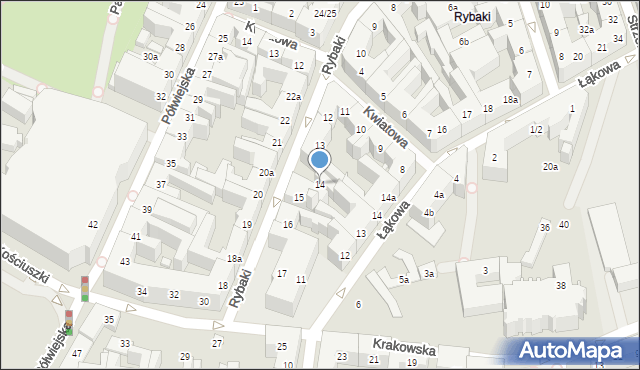 Poznań, Rybaki, 14, mapa Poznania