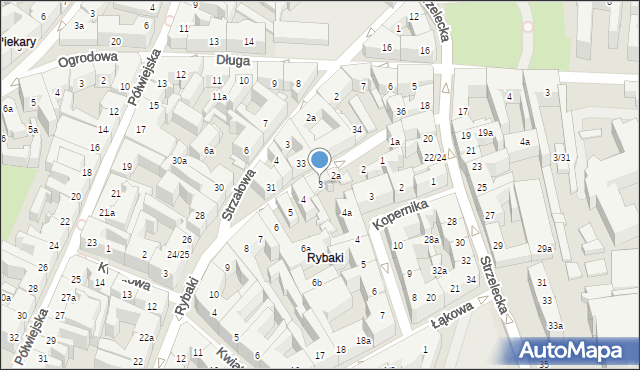 Poznań, Rybaki, 3, mapa Poznania