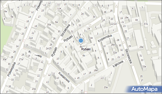 Poznań, Rybaki, 6a, mapa Poznania