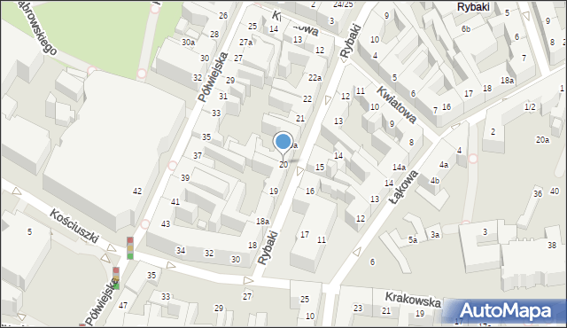 Poznań, Rybaki, 20, mapa Poznania