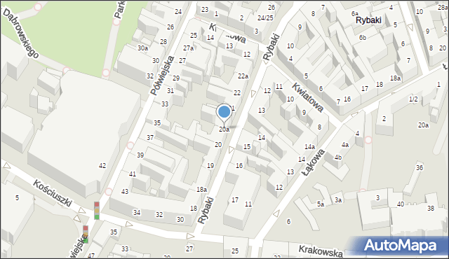 Poznań, Rybaki, 20a, mapa Poznania