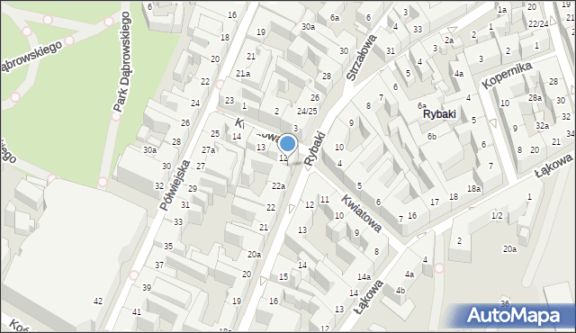 Poznań, Rybaki, 23, mapa Poznania