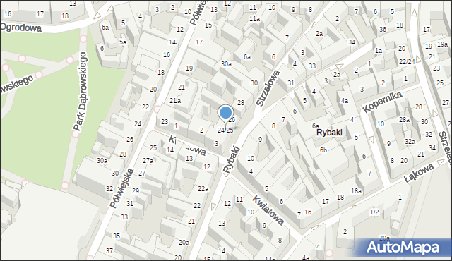 Poznań, Rybaki, 24/25, mapa Poznania