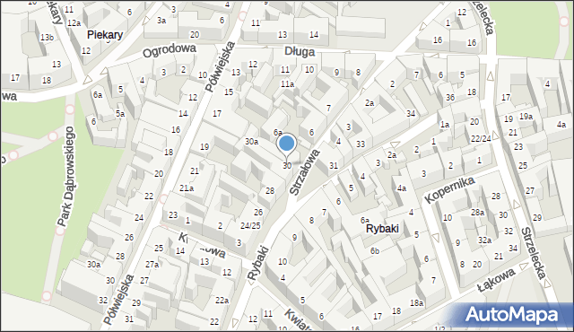 Poznań, Rybaki, 30, mapa Poznania