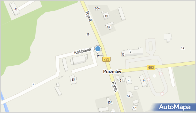 Prażmów, Ryxa Franciszka, 37, mapa Prażmów