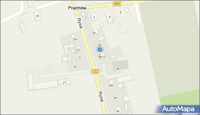Prażmów, Ryxa Franciszka, 50, mapa Prażmów