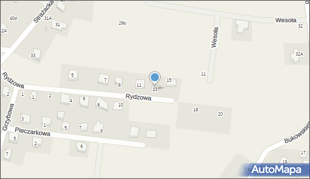 Pręgowo, Rydzowa, 13, mapa Pręgowo