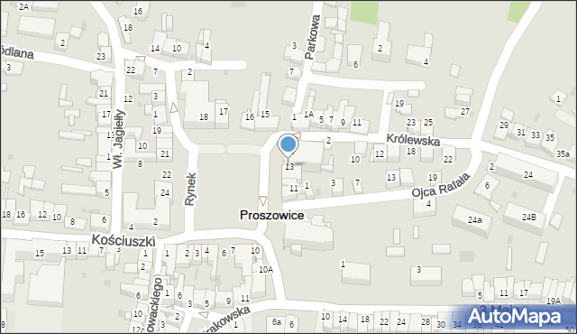 Proszowice, Rynek, 13, mapa Proszowice