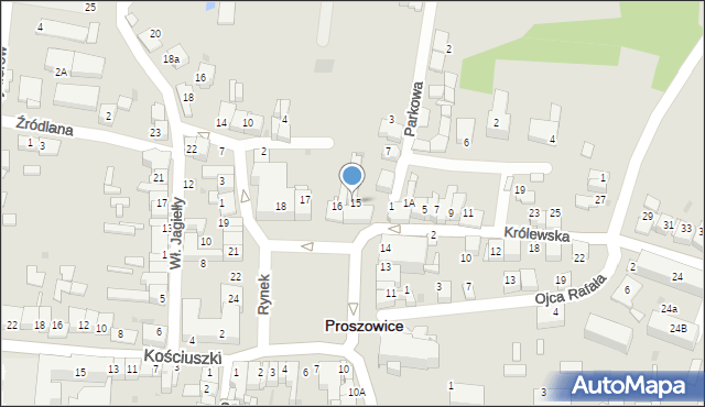 Proszowice, Rynek, 15A, mapa Proszowice