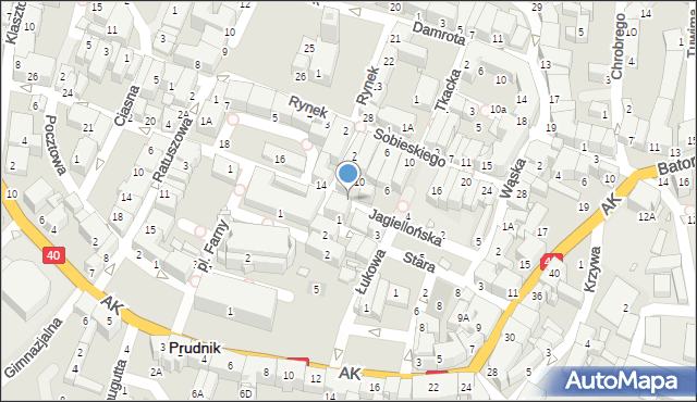 Prudnik, Rynek, 1a, mapa Prudnik