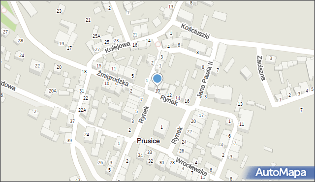 Prusice, Rynek, 10, mapa Prusice