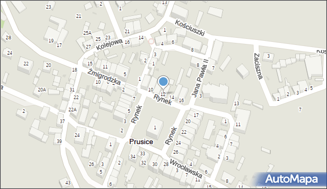 Prusice, Rynek, 12, mapa Prusice